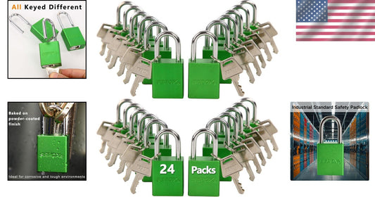 Durable 24-Piece Outdoor Padlock Set - Keyed Differently for Enhanced Protection
