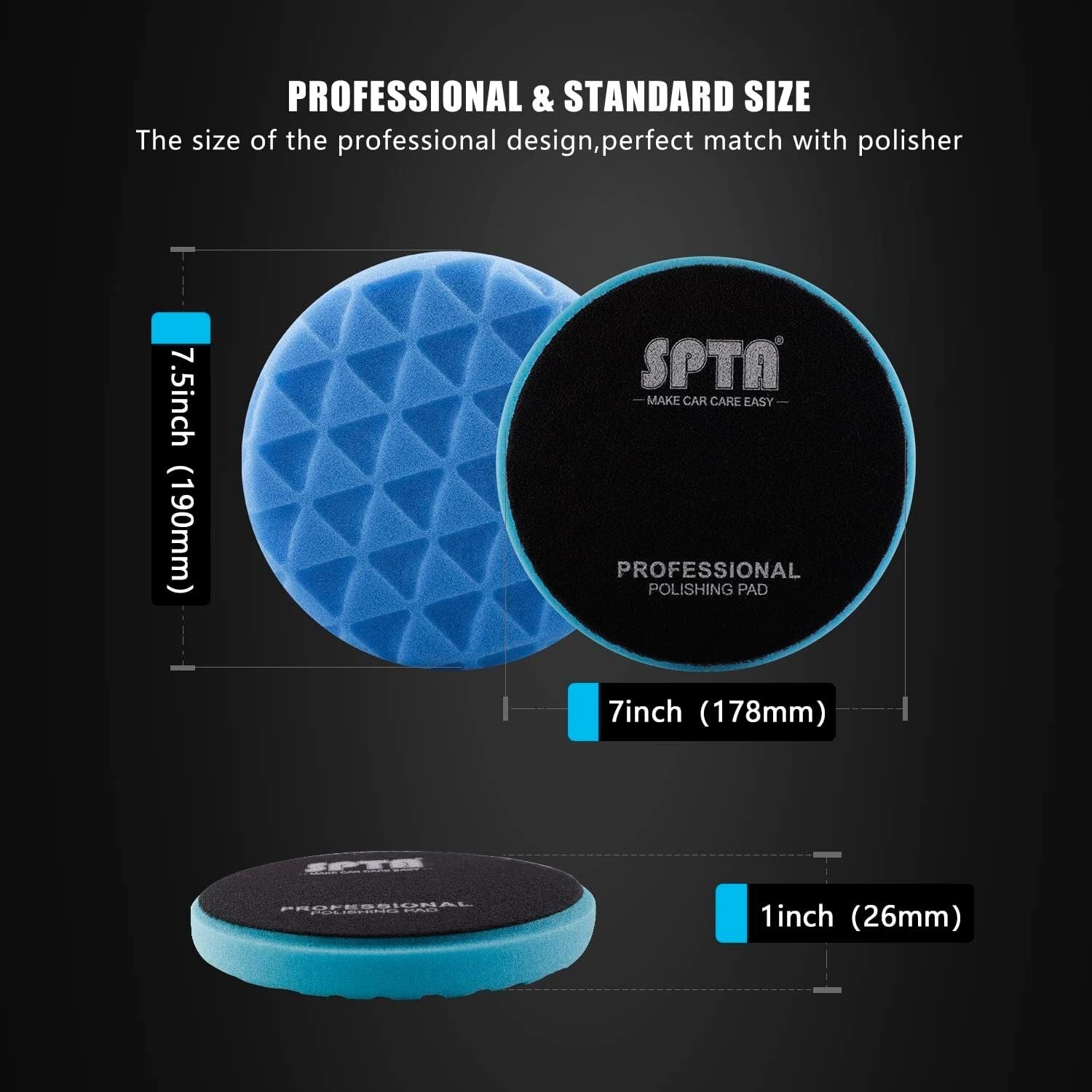 Professional Quality 7-Inch Buffing Pads Set - Ideal for Cars, Boats & Glass