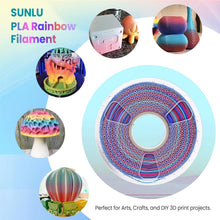 Load image into Gallery viewer, Easy-to-Use Rainbow PLA Filament 4 Pack - Gradient Colors 1.75mm, Vacuum Packed