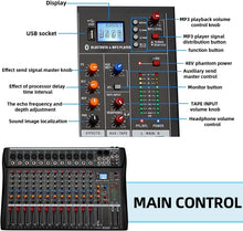 Load image into Gallery viewer, Versatile 12-Channel Audio Mixer for DJ &amp; Recording with Bluetooth &amp; USB Support
