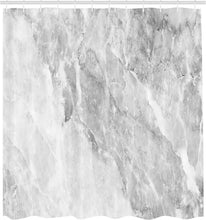 Load image into Gallery viewer, Unique White Grey Marble Pattern Shower Curtain - Modern Fabric Bathroom Style