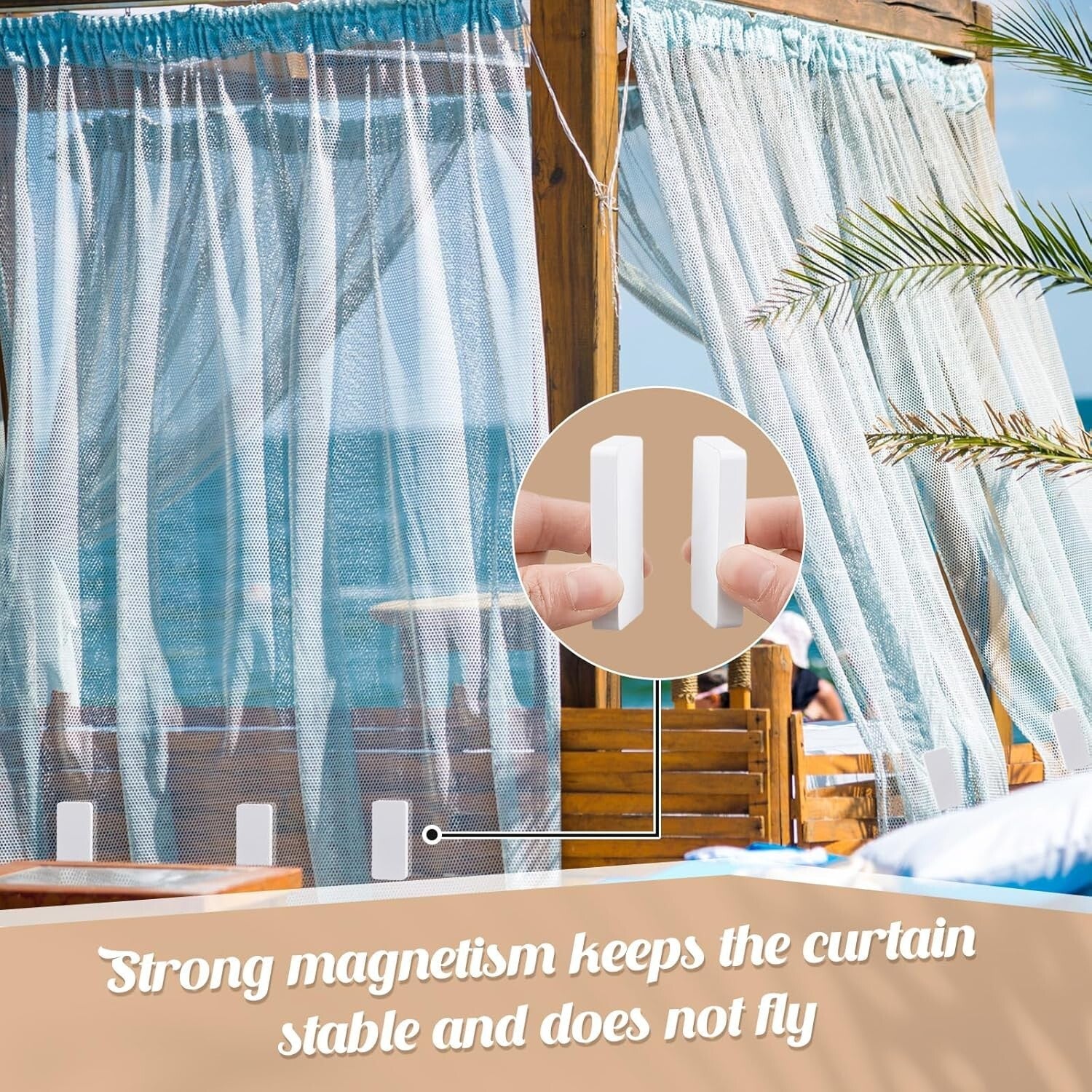 Elegant White Outdoor Curtain Weights - 24pcs, Wind-Resistant and Portable