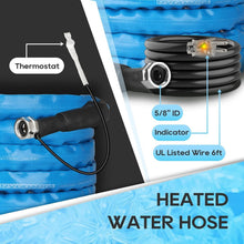 Load image into Gallery viewer, Heavy-Duty 50FT Heated Water Hose with Lead-Free Construction for Outdoor Use