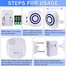 Load image into Gallery viewer, Premium Indoor/Outdoor Motion Sensor Detector with Portable Receiver - 3 Sensors