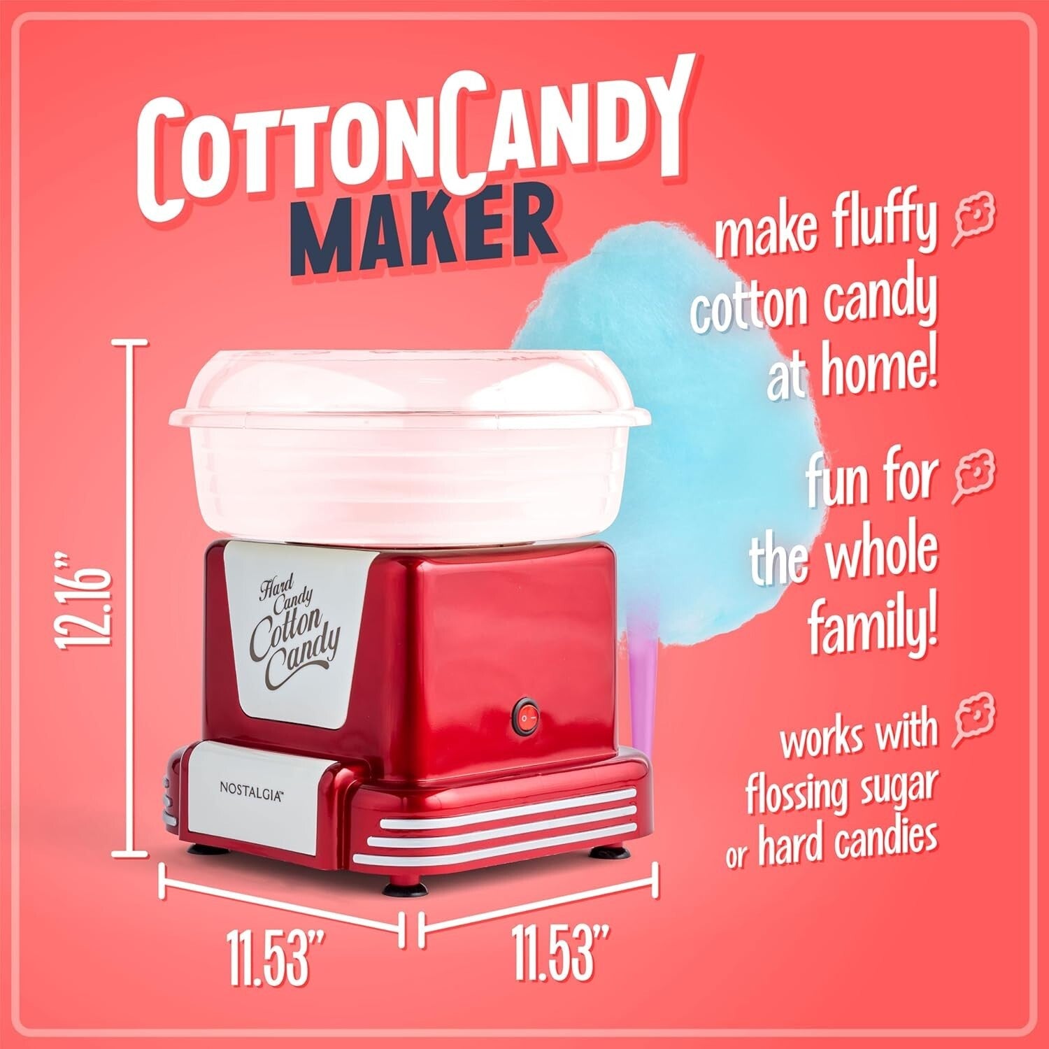 Classic Cotton Candy Machine - Create Fun at Home with Your Favorite Candies