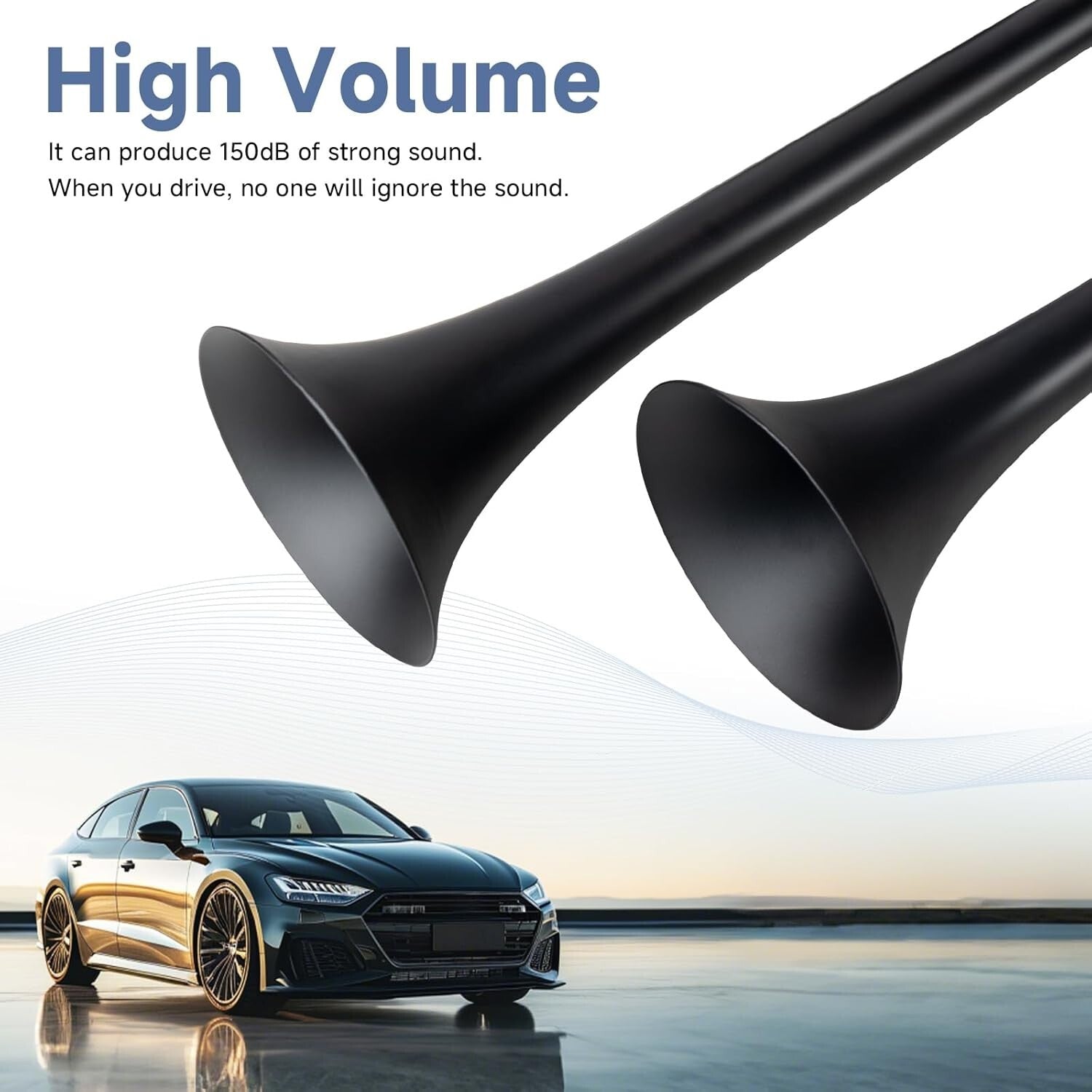 Powerful 150dB Train Horn Kit for Cars and Trucks – Loud Dual Trumpet Design