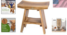 Load image into Gallery viewer, Premium Teak Shower Chair, 18-Inch Height - Durable, Stylish &amp; Waterproof
