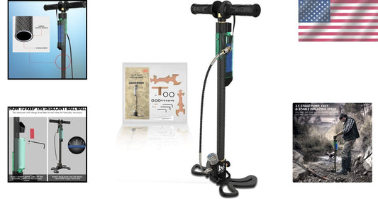 Efficient 3.5 Stage High-Pressure Hand Pump for Air Rifles & Paintball Gear