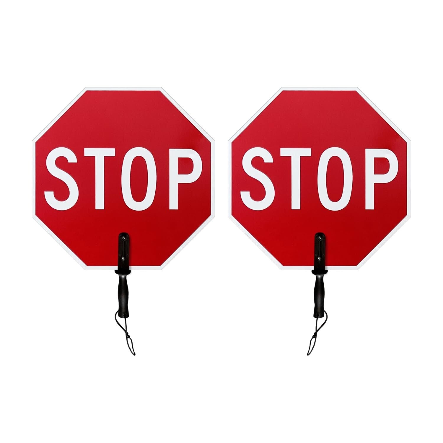 Reflective Handheld STOP Paddle Sign 18x18 for Traffic Control - Durable & Safe