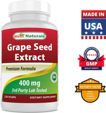 Load image into Gallery viewer, Triple Pack of 120 Vegetarian Capsules - 400 mg Grapeseed Extract Supplement
