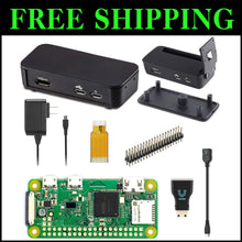 Load image into Gallery viewer, Comprehensive Raspberry Pi Zero W Kit - Black Multi-Function Case &amp; Adapters