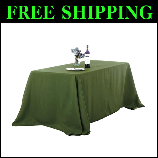 2-Pack 90x132 Inch Willow Polyester Rectangular Tablecloths for Elegant Events