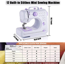 Load image into Gallery viewer, Lightweight Electric Sewing Machine with Foot Pedal - 12 Stitches &amp; Storage