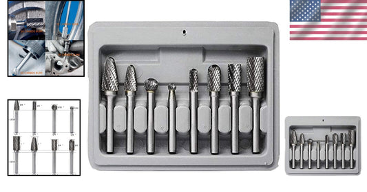Professional 8-Piece Carbide Rotary File Set for Detailed Wood and Metalwork