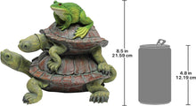 Load image into Gallery viewer, Exclusive 11" Long Frog and Turtles Decorative Statue for Indoor &amp; Outdoor
