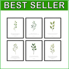 Load image into Gallery viewer, Inspirational Bible Verse Art Prints – 6-Piece Black Framed Decor for Home