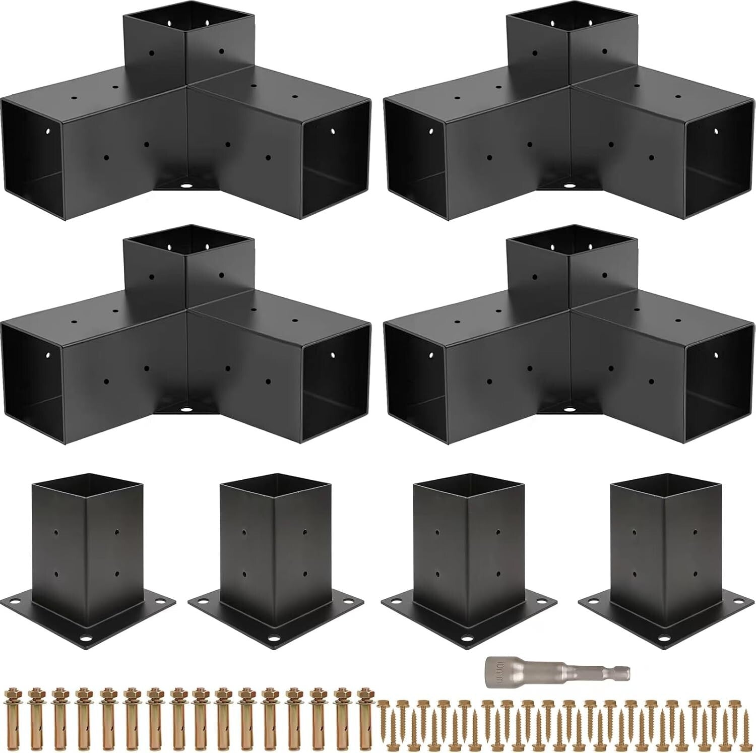 Heavy-Duty 3-Way Right Angle Corner Brackets for Elegant Gazebo Construction