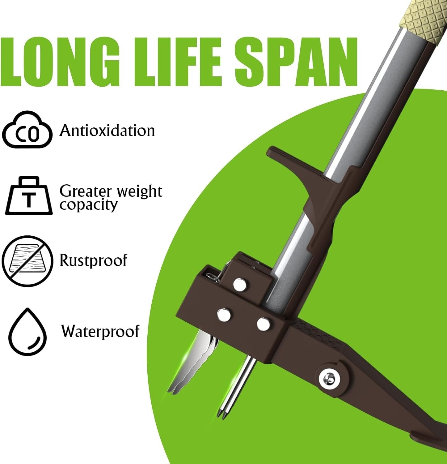 2024 Upgraded 40-Inch Long Handle 4-Claw Weeder Tool - No Bending, No Kneeling