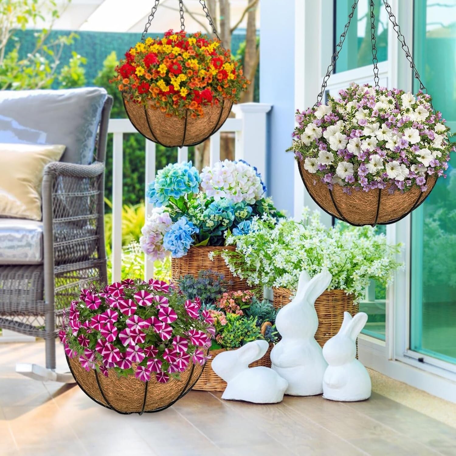 Customizable 10-Inch Metal Hanging Plant Baskets – Perfect for Floral Displays