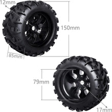 Load image into Gallery viewer, High-Performance 1/8 RC Monster Truck Wheels &amp; Pre-Glued Tires for Ultimate Ride