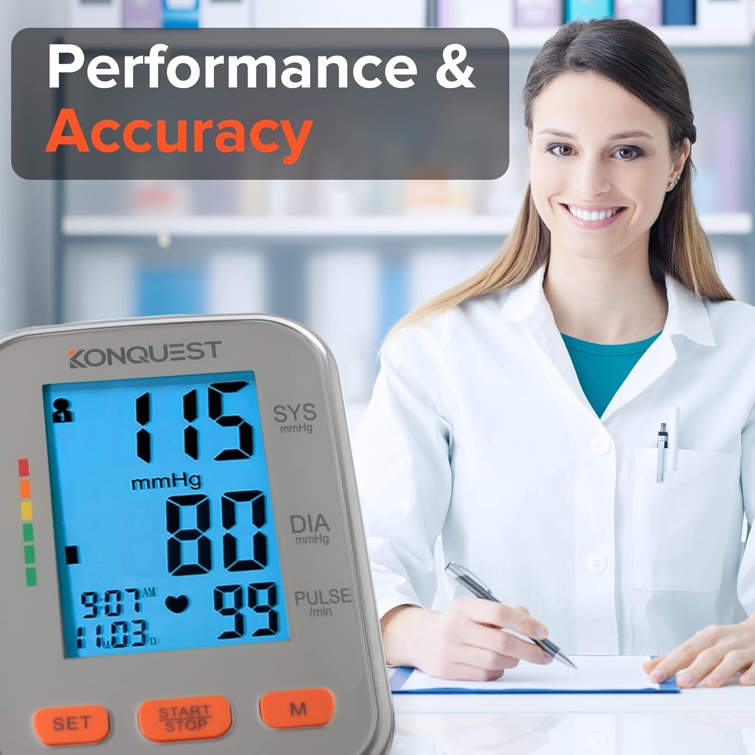 Home Blood Pressure Monitor - Adjustable Cuff & Irregular Heartbeat Alert