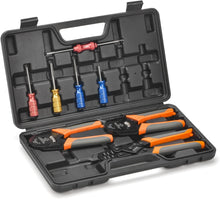 Load image into Gallery viewer, Ergonomic Automotive Wiring Tool Kit: Crimping &amp; Connector Removal Tools Inside