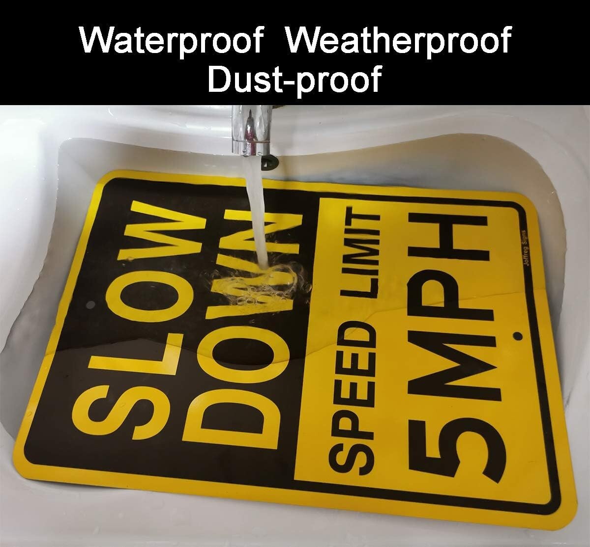 Durable 5 MPH Traffic Sign - Easy Install Reflective Aluminum 4-Pack (17x12 in)