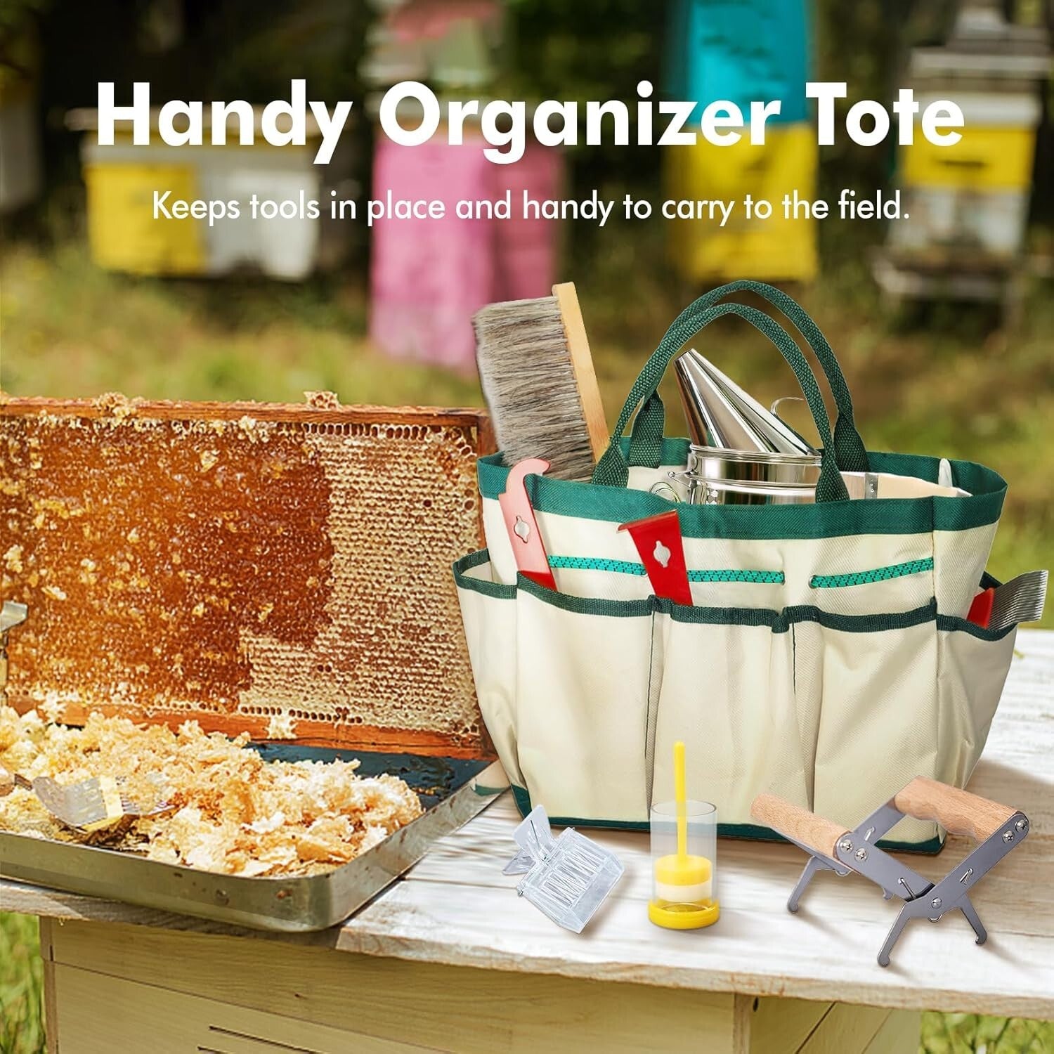 Durable Beekeeping Supplies Kit: 22 Tools for Hive Inspection & Honey Harvesting