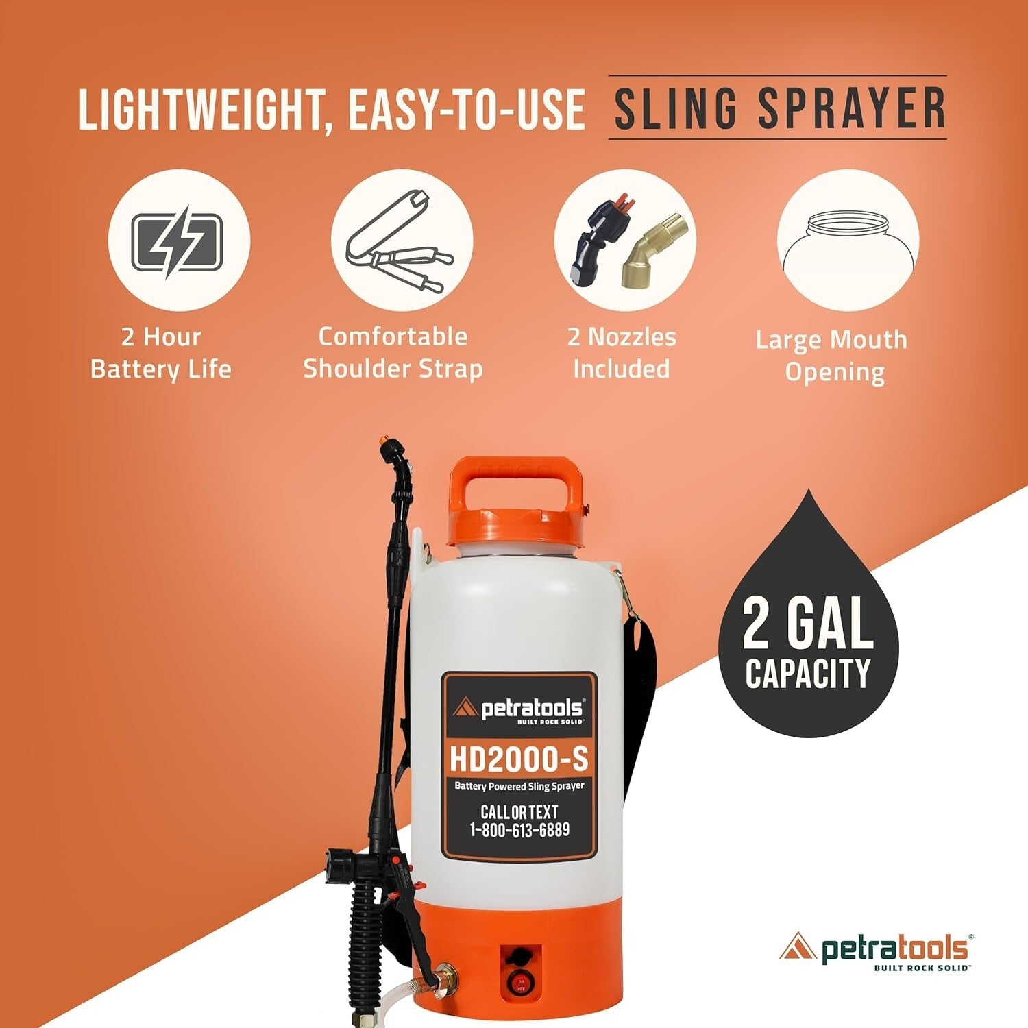 Heavy-Duty 2-Gallon Electric Sprayer - Perfect for Weeds and Pest Control
