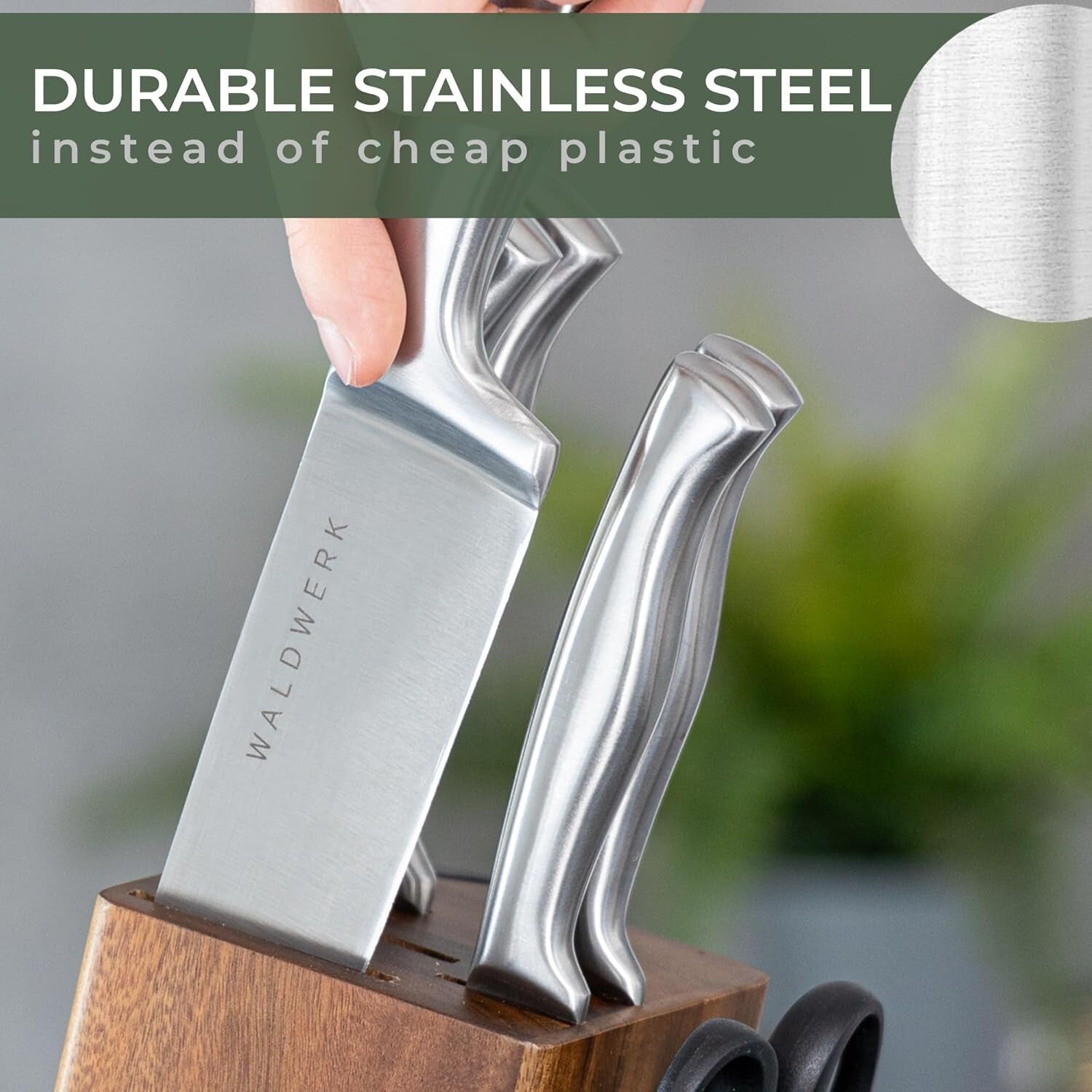 Chef’s Choice: 7-Piece Knife Block Set with Integrated Sharpener and Scissors