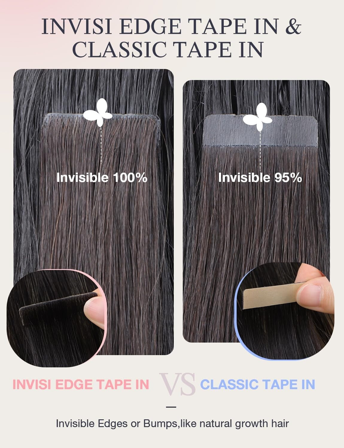 Luxury Human Hair Tape-In Extensions: 18 Inch, Dark to Chestnut, Hypoallergenic
