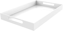 Load image into Gallery viewer, Large White Acrylic Serving Tray with Handles - Elegant Décor &amp; Organization