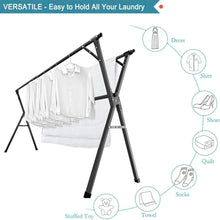 Load image into Gallery viewer, 95 Inches Heavy-Duty Stainless Steel Clothes Drying Rack - Foldable &amp; Portable