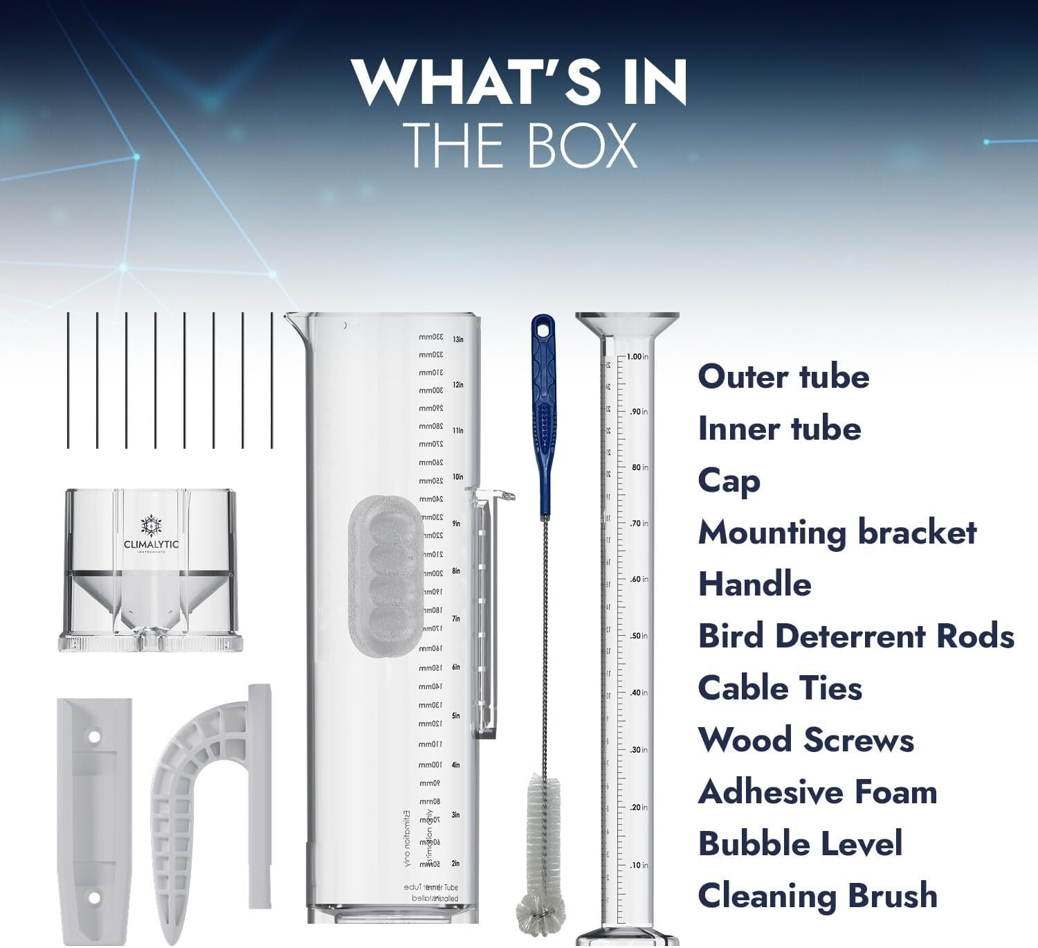 Easy-to-Install Tropo Rain & Snow Gauge - UV Resistant with Large Capacity