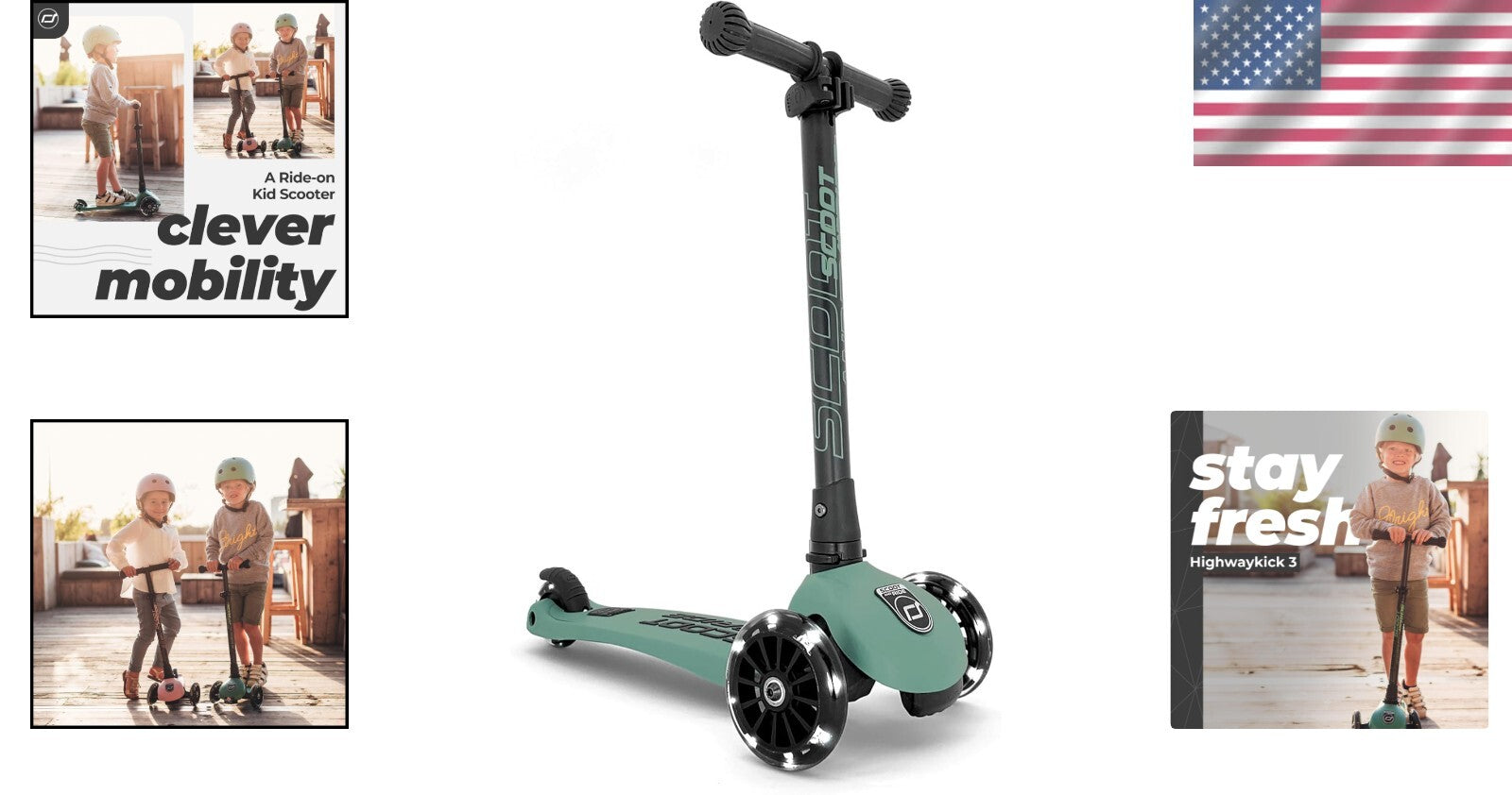 Adjustable Toddler Stand-Up Scooter with Rollover Protection and Stability