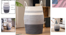 Load image into Gallery viewer, Modern Woven Laundry Basket 105L - Portable &amp; Foldable for Home Organization