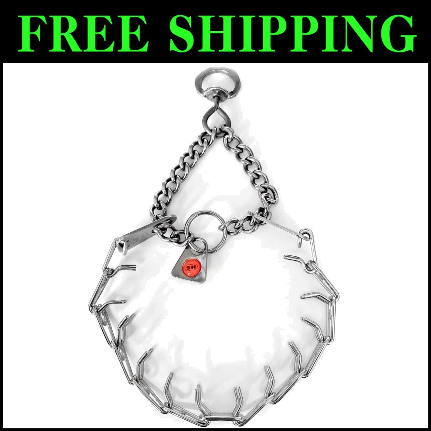 Adjustable Stainless Steel Pinch Collar with Swivel Attachment for Small Breeds