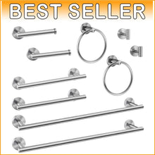 Load image into Gallery viewer, Stylish 10-Piece Bathroom Hardware Set - Brushed Nickel Finish, Safe Design