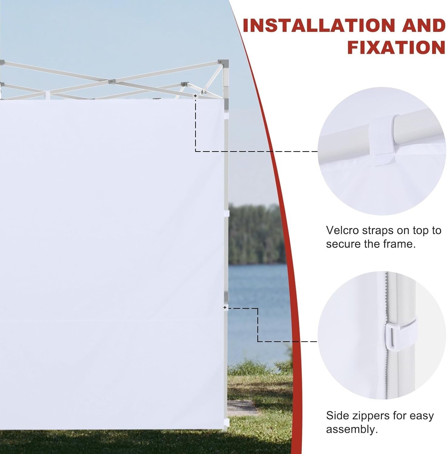 Durable Black Canopy Sidewall 10x20 FT - UV Protection for Outdoor Events