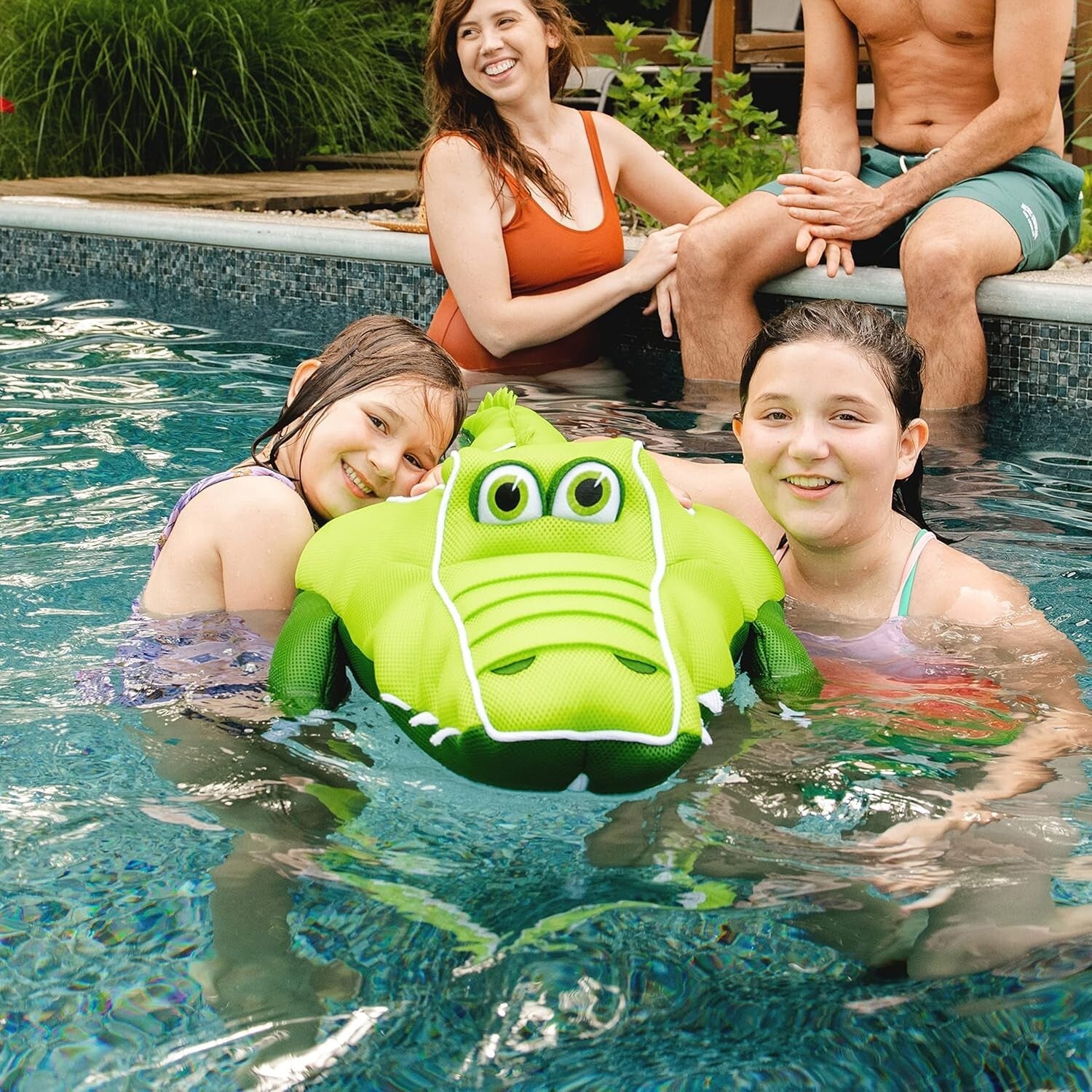 Eco-Friendly Alligator Pool Toy Float - Fast Drying & Bean Filled Comfort
