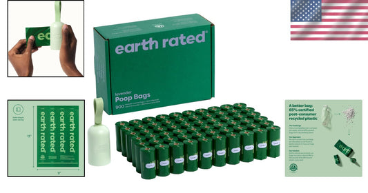 Durable Dog Poop Bag Holder with 900 Lavender Bags - Compact & Leakproof Design