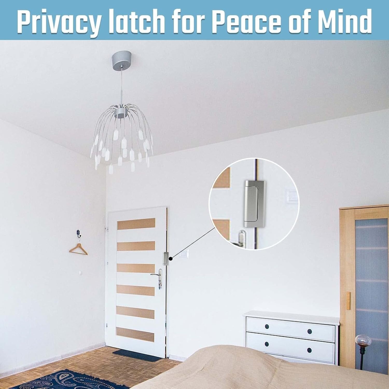 4-Pack Childproof Door Reinforcement Locks - High Security Aluminum Finish