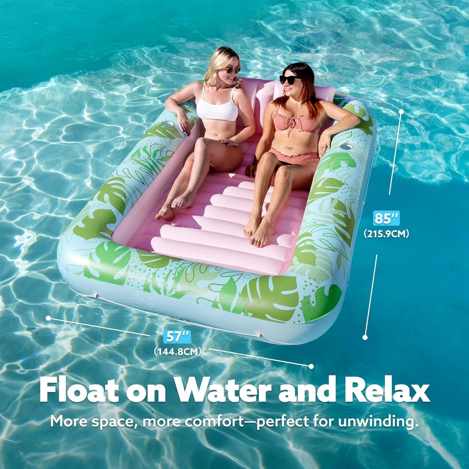 Ultimate 4-in-1 Inflatable Pool Raft with Pillow - Perfect for Summer Sunbathing