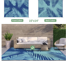 Load image into Gallery viewer, Large Waterproof Area Rug 10' x 14' - Stylish Reversible Pattern for Outdoors