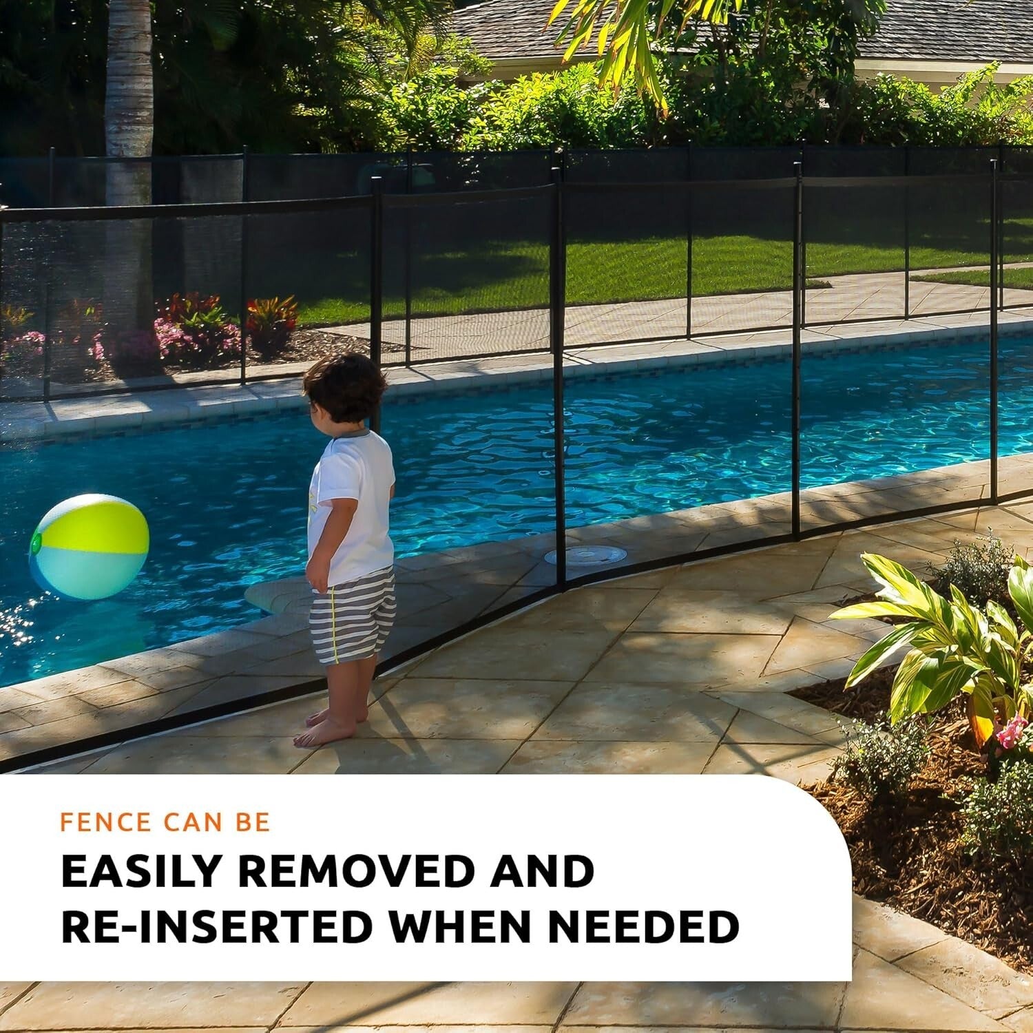 4' Height Mesh Pool Fence DIY Kit - Sturdy Black Safety Solution by Life Saver