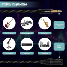Load image into Gallery viewer, Premium 25ft XLR Male to 1/4 Inch TRS Cable - 2-Pack with Gold-Plated Connectors