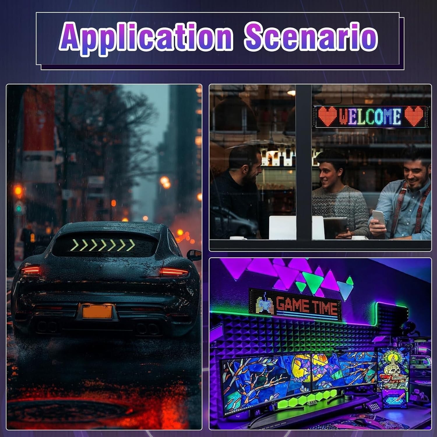 Flexible Outdoor LED Sign with Custom Animation and DIY Features - USB Powered