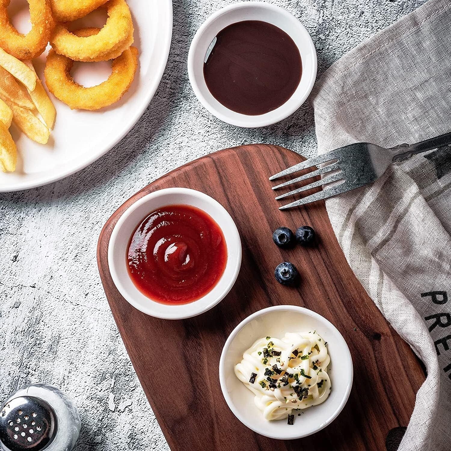 Attractive and Practical White Ceramic Sauce Bowls – 55 Piece Set for Gifting