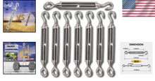 Load image into Gallery viewer, M10 Turnbuckles Hook &amp; Eye - Durable 304 Stainless Steel, Outdoor Use Approved
