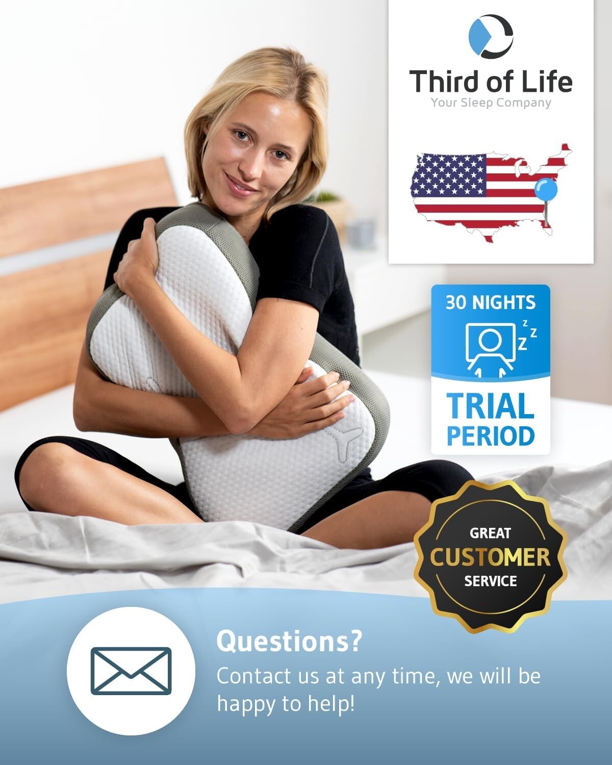 All-in-One Travel Pillow: Ergonomic Memory Foam for Back, Neck and Side Sleepers